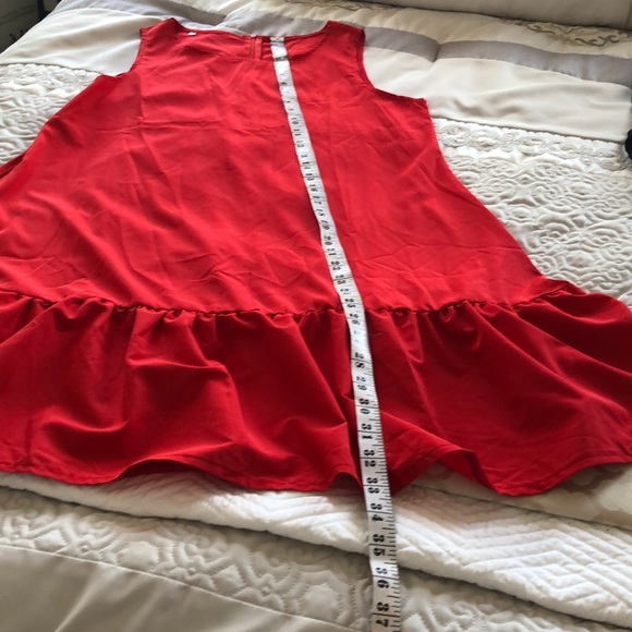 2/30🌻Little Red Dress with ruffle bottom XL - Picture 4 of 6